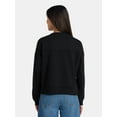 thumbnail image 3 of Time and Tru Women’s Ribbed Panel Sweatshirt with Long Sleeves, Sizes XS-XXXL, 3 of 5