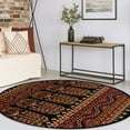 thumbnail image 4 of Intricate Ornamental Eclectic Ultra-Soft Indoor Area Rug or Runner, 5' Round, Black by Blue Nile Mills, 4 of 6