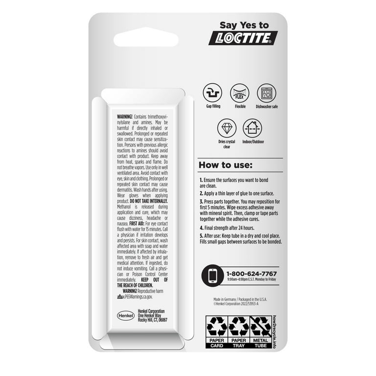 loctite Glass Glue Dishwasher Safe Heavy Duty Tube Adhesive Price