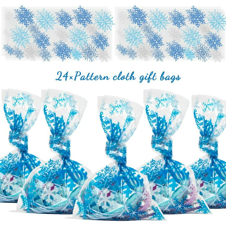 Foci Cozi, 172pcs Snowflake Frozen Party Favors- Frozen Birthday Party Supplies, Winter Wonderland Decorations(Includes Snowflake Necklace Stickers)