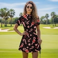thumbnail image 3 of Psesaysky Christmas Sundress for Women Candy Cane Print Golf Tennis Dress Pickleball Sports Dress Short Sleeve Quick Dry Tennis Workout Dresses Sun Protection for Holiday Party, 3 of 7