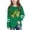 Green, variant on Girls St. Patrick's Day Long Sleeve Shirt Mint Green Shamrock Celtic Knot Gold Accents Asymmetrical Hem Casual Top Soft Irish Pride Kids Clothing,Size 3 T