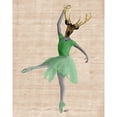 thumbnail image 3 of Fab Funky 20x24 Black Modern Framed Museum Art Print Titled - Ballet Deer in Green, 3 of 5