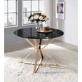 thumbnail image 3 of Furniture of America Poh Contemporary Glass Top Dining Table, Gold, 3 of 4