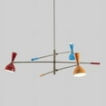 thumbnail image 5 of Italian Style Three-Arms Brass Sputnik Balance Chandelier Light Fixture Raw Brass Ceiling Fixture, 5 of 7