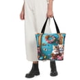 thumbnail image 5 of Pofeuu Whimsical Cats and Flowers Scene Print Women Fashion Shoulder Handbags Top Handle Satchel Bags Tote Shoulder Shopping Bag Stylish Canvas Tote Bag, 5 of 6