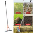 thumbnail image 3 of Thatch Rake,15 Inch Wide Garden Dethatcher Lawn Rakes for Cleaning Dead Grass with Stainless Steel Handle, 19 Steel Tines, Metal Thatching Rake for Yard Loosening Soil, 3 of 7
