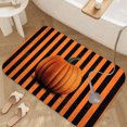 thumbnail image 3 of 1pc Pumpkin on Black and Orange Absorbent Non-Slip Bathroom Thickened Flannel Rug Decor,Soft,Quick Drying,Suitable For Indoor/outdoor Use,Bathrooms,Bedrooms,Kitchens,Terrace,Laundry Rooms,16"x24", 3 of 9