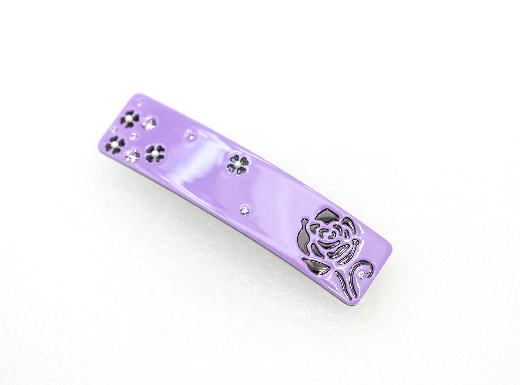 Faship Purple Cellulose Acetate Rose Floral Art Deco Hair Claws Clips