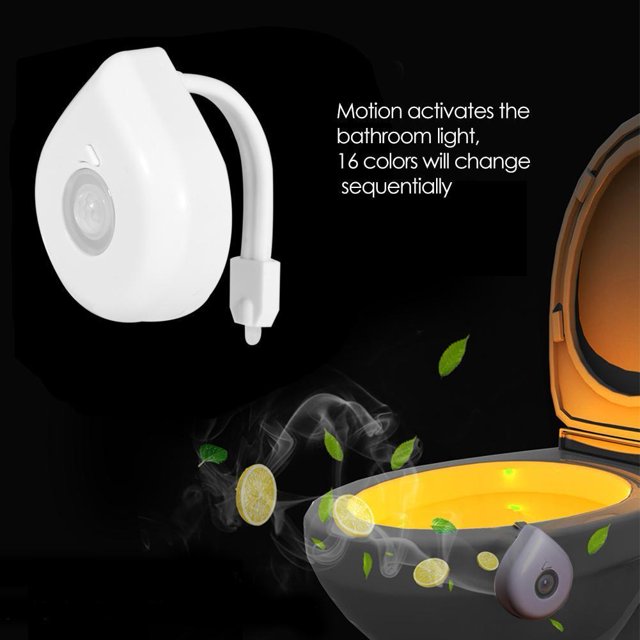 Luz de inodoro LED Sensor de movimiento Wdftyju brillante con pilas 16 colores