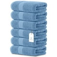 thumbnail image 6 of White Classic Luxury Cotton 6 Pc Blue Hand Towels Set, Hotel Style Small Bath Towel and Face Towel 16x30, Light Blue Soft Plush Bath Towels Pack of 6, Thick Quick Dry Spa Towels, Bathroom Hand Towels, 6 of 9