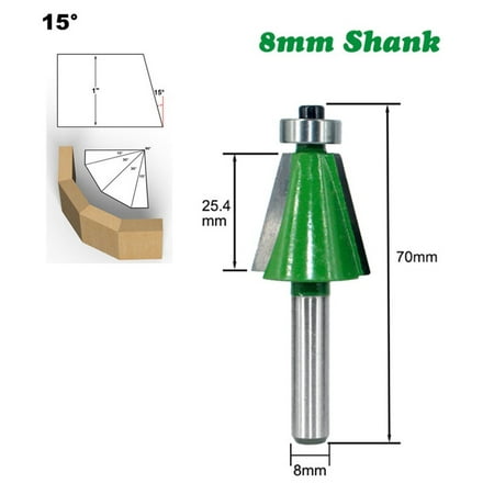 

8mm Shank Chamfer Router Bit 11-45 Degree Bevel Edging Milling Cutter for Wood