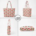 thumbnail image 4 of XYZCANDO Christmas Bow Print Padded Shoulder Tote Bag, Large Capacity Holiday Carryall Purse for Women, Cute Festive Handbag for Shopping Travel Xmas Gift, 4 of 7