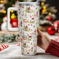 thumbnail image 3 of 40 oz Christmas Tumblers with Handle and Straw, Gnome Corgi 40oz Stainless Steel Vacuum Insulated Travel Coffee Mug Cup Water Bottle, Christmas Decor Stuff Accessories Gifts for Women, 3 of 6