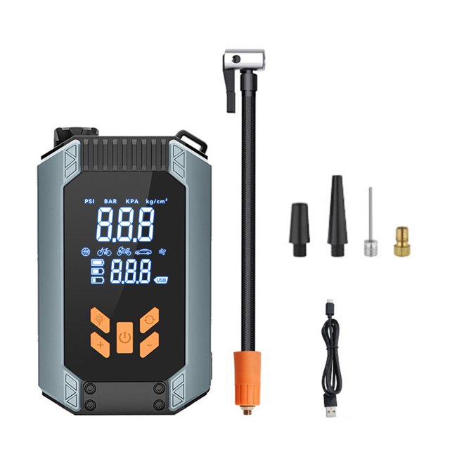 Mistaha Portable Wireless Air Pump with LED Light and Power Bank Function - Tire Inflator with Real-Time Pressure Display and USB Charging, Ideal for Cars, Bicycles, and More