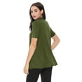thumbnail image 3 of Women's Loose Fit Short Sleeve Draped Open Front Office Wear Solid Cardigan, 3 of 5