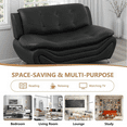 thumbnail image 5 of Caberryne Leather Couch Set,2 Seater Sofa for Living Room Furniture Sets,60" Button Tufted Loveseat for Living Room/Office/Bedroom/Apartment(Black), 5 of 5
