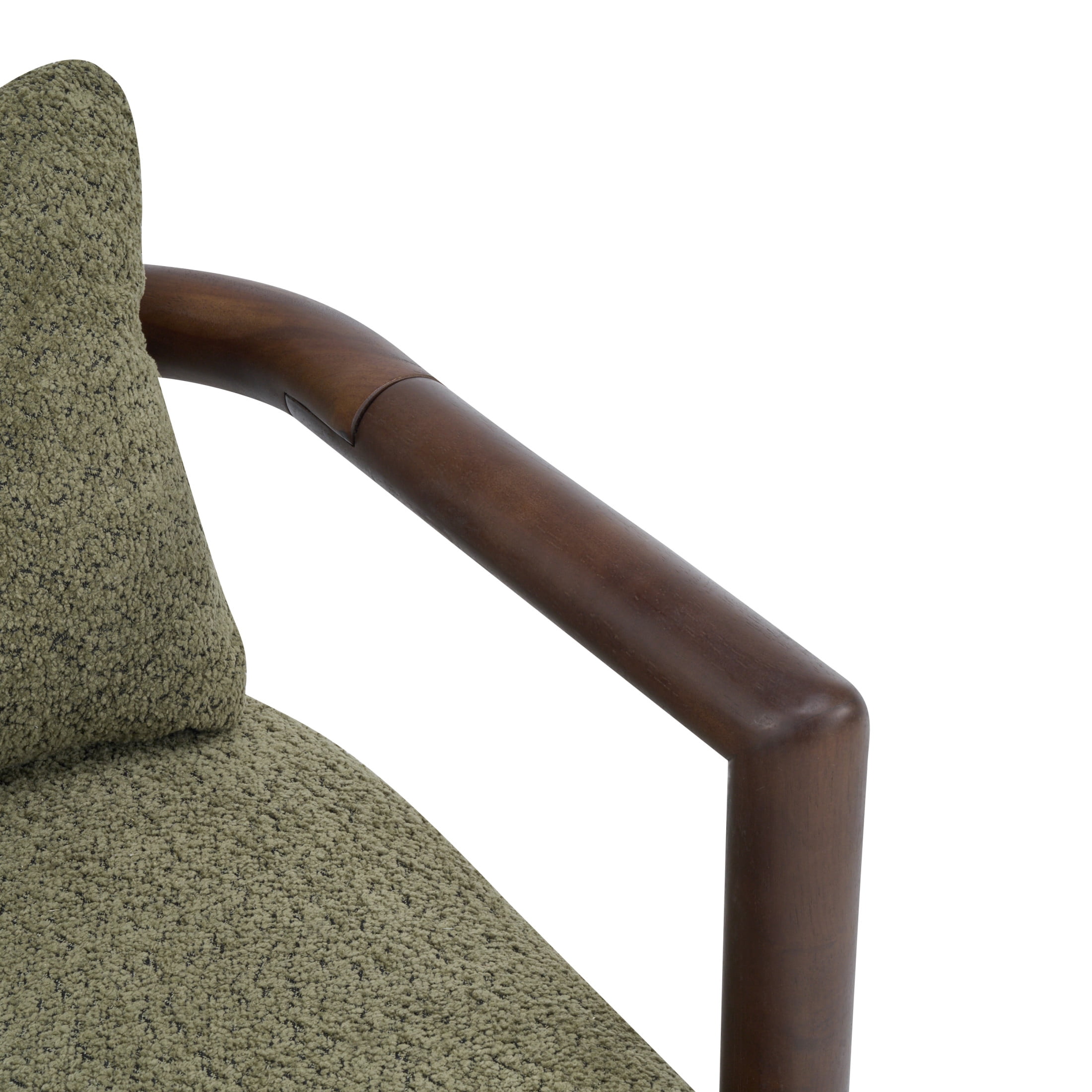 Christopher Knight Home Modern Boucle Upholstered Accent Arm Chair with Wood Frame, Olive Green