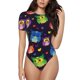 thumbnail image 1 of Fotbe Owls And Hearts Body de Mujer con Cuello Redondo y Mangas Cortas, Sin Mangas Ajustado, Suave, Cómodo y Básico-Large, 1 of 7