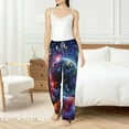 thumbnail image 4 of Salouo Outer Space Floating Numbers And Letters Print Women's Pajama Pants Casual Loose Sweatpants PJs Flowy Pants Drawstring Palazzo for Women Wide Leg Pants Lounge Pajama -X-Large, 4 of 8