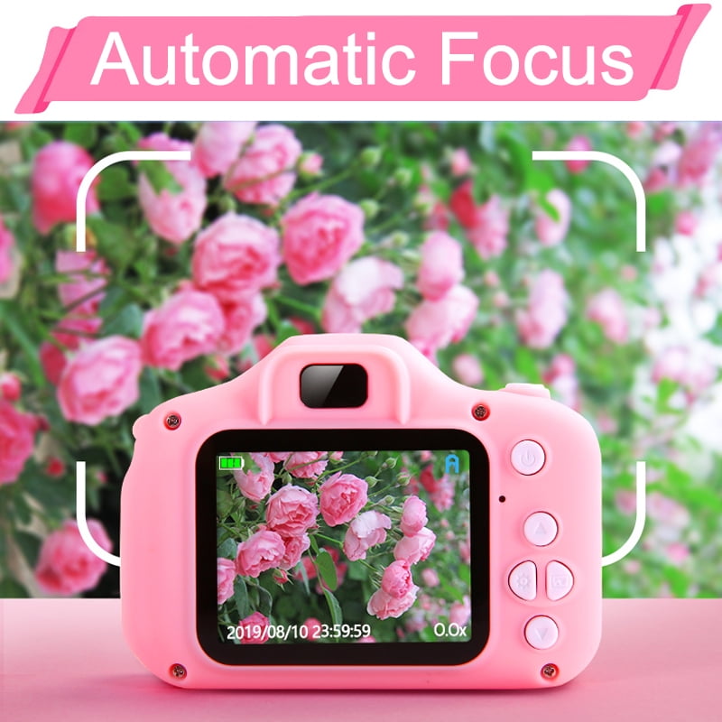 Dual Lens Multi-Functions with Extended Memory Card 1080P HD Digital Video Selfie Camera Toddler Toys Ourlife Kids Camera Birthday Portable Toys for 3-12 Year Olds Girls Pink 