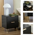 thumbnail image 5 of HQZX Luxury Carving Board Nightstand,2 Drawer Bedside Table with Metal Legs,20" H for Bedroom,Black, 5 of 6