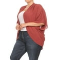 thumbnail image 2 of MOA COLLECTION Women's Plus Size Solid Dolman Sleeve Draped Open Front Chiffon Cardigan, 2 of 4