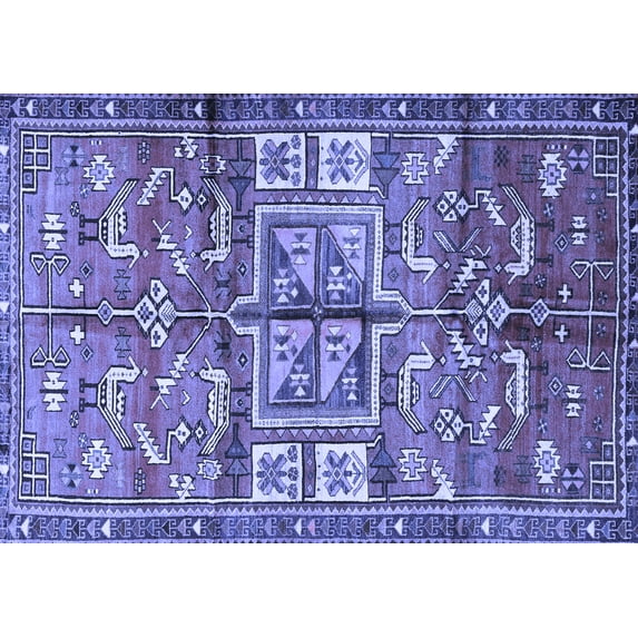 Ahgly Company Indoor Rectangle Animal Blue Traditional Area Rugs, 3' x 5'