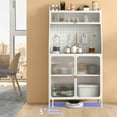 thumbnail image 4 of Costway 5-tier Metal Kitchen Bakers Rack with Pegboard 8 Hooks 5-position Adjustable Shelf White, 4 of 10