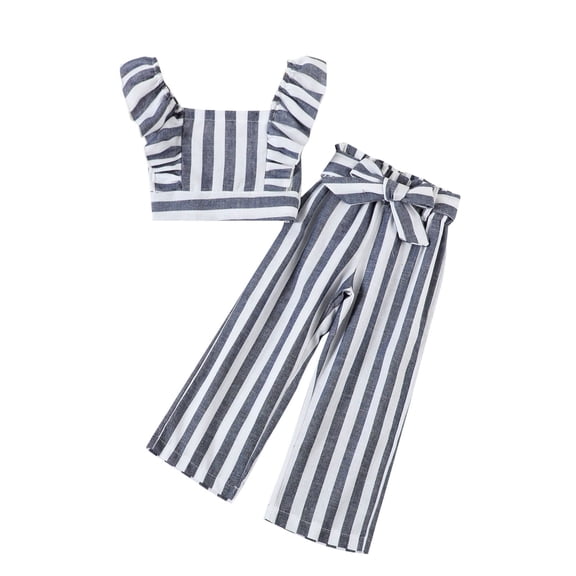 ZACPNCV Toddler Baby Girl Clothes Smocked Tops and Pants Summer Girls Outfits Kids Clothing Set Black 5-6 Years