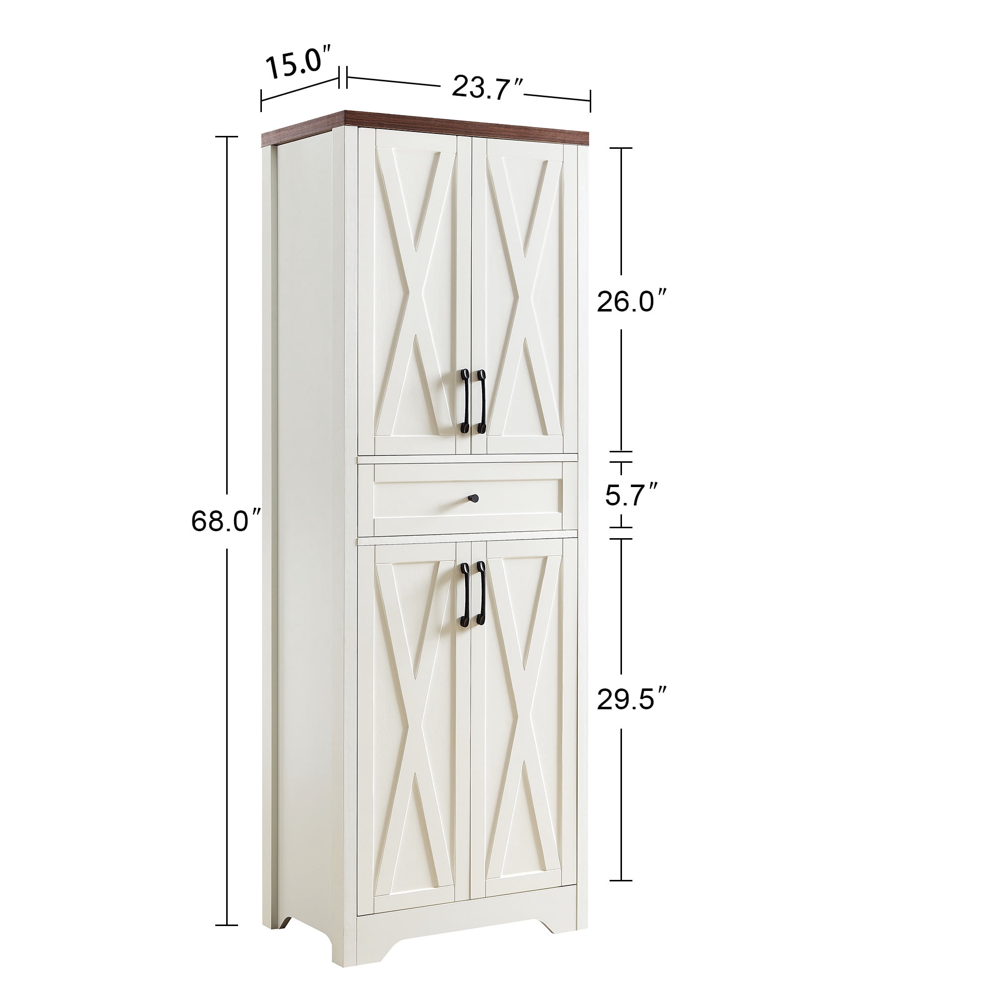 TV Stand, Media Console, 68" High Combination Sideboard with Large Capacity Storage, Multi-Functional Cabinet for Living Room Bedroom Office, White and Walnut Finish