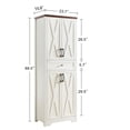 thumbnail image 3 of TV Stand, Media Console, 68" High Combination Sideboard with Large Capacity Storage, Multi-Functional Cabinet for Living Room Bedroom Office, White and Walnut Finish, 3 of 9