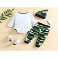 thumbnail image 3 of Newborn Baby Boy Fall Clothes Mama Man Rompers Bodysuit+Dinosaur Pants, 3 of 6