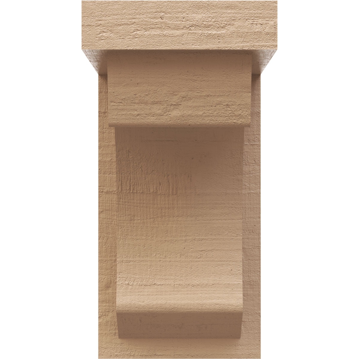 4"W x 4"D x 8"H Wide Emerson Rough Cedar Woodgrain TimberThane Corbel, Primed Tan