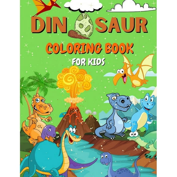 Dinosaur Coloring Book for Kids: Ages 4-8 - Great Gift for Boys & Girls