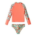 thumbnail image 4 of iEFiEL Girls Printed Swimwear Rashguard Set Long Sleeve Swim Tops with Briefs Swimsuit Outfit Bathing Suit Orange 8, 4 of 7
