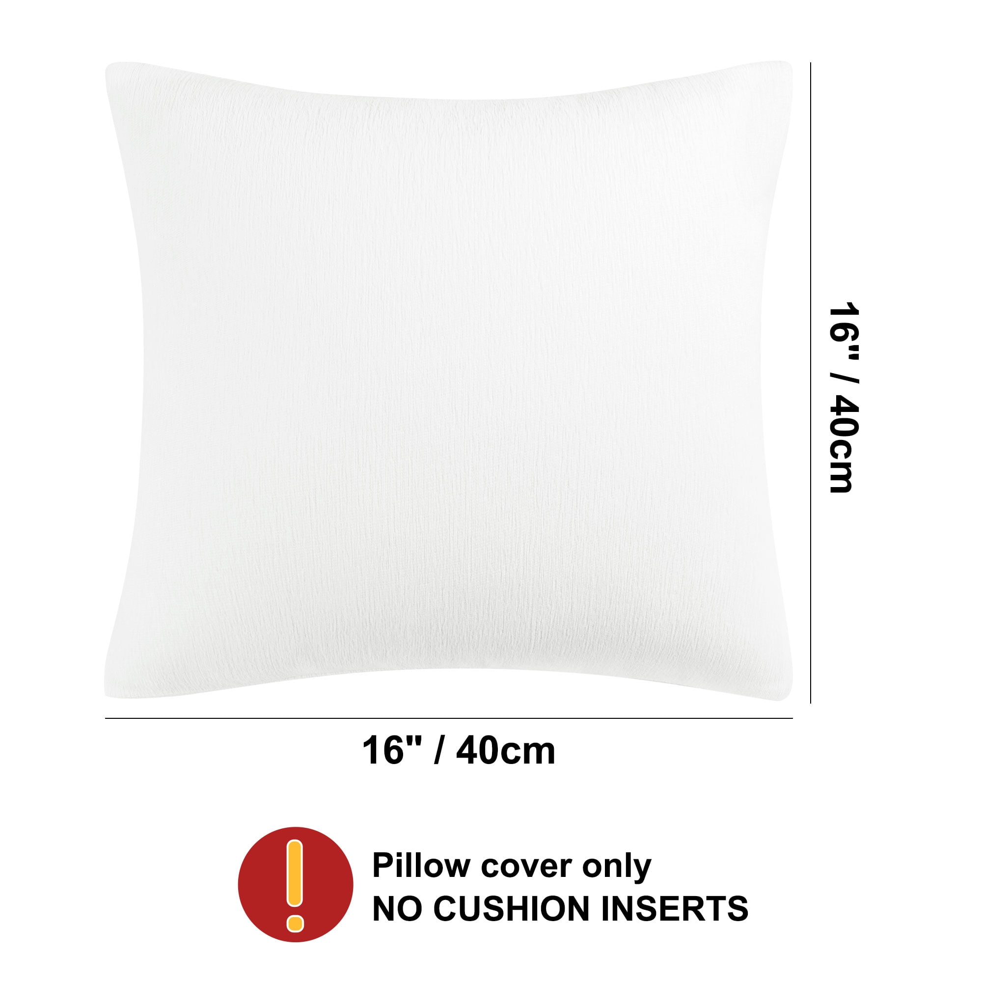 Unique Bargains Soft Water Repellent Throw Pillow Covers White 16"x16"