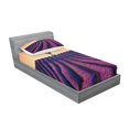 thumbnail image 2 of Ambesonne Floral Fitted Sheet & Pillow Sham Set, Lavender Flowers Field, Twin, Purple Peach, 2 of 2