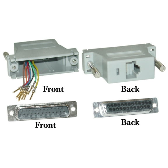 Modular Adapter, Gray, DB25 Male to RJ45