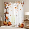 thumbnail image 2 of jejeloiu Country Pumpkin Curtains Pack of 2 (42x84 Each),Autumn Maple Curtains Blackout,Hello Fall Bedroom Curtains For Adult,Super Cozy Room Decor, 2 of 6