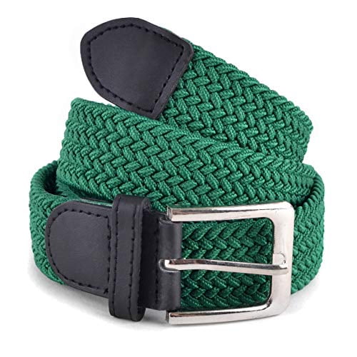 Stretch Braided Woven Belts without Holes, Elastic Casual Belts for Men