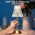 thumbnail image 4 of Sanmadrola Cordless Table Lamp Set of 2 Rechargeable Dimmable LED Touch lamp set 3 Colors Modes Portable Crystal Gold Metal Beside lamp sets for Bedroom Restaurant Kitchen Home Decor Gifts for Women, 4 of 12