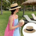 thumbnail image 2 of Btomtd Beach Hats,Beach Essentials,Flat Top Fodder Hat Women Summer Sun Hat Sun Hat Seaside Beach Hat, 2 of 6