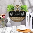 thumbnail image 2 of Welcome Sign Welcome-ish Front Door Sign Funny Wreaths Hanging Wooden Plaque Decoration Round Rustic Wood Farmhouse Porch Decor for Home Front Door Decor, 12 x 12 Inch (Retro Style), 2 of 7