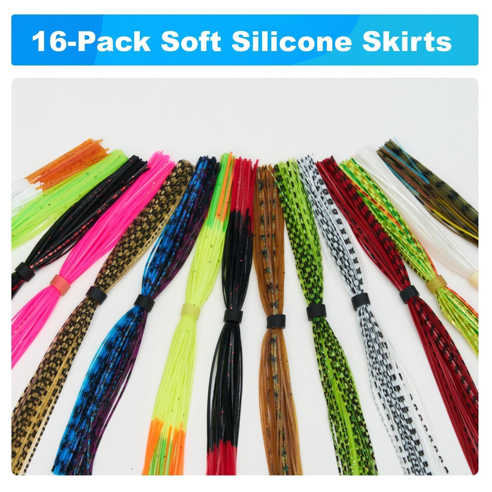 GFCAS-16-Color Silicone Skirt Legs for Fishing Lures Fly Tying Material