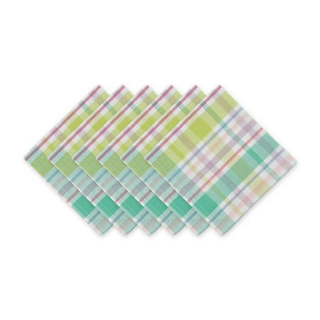 

DII Spring Plaid Napkin (Set of 6) 20x20 100% Cotton