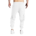 thumbnail image 3 of WTOBBY Men's Multi-Pocket Fleece-Lined Cargo Pants Relaxed Fit for Casual Outdoor Activities Warm Comfortable Workout Joggers Men's Trousers,White L, 3 of 7