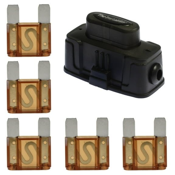 The Install Bay MAXIHDH Heavy Duty Maxi Fuse Holder with 5 Pieces 70 Amp MAXI Fuses