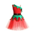 thumbnail image 4 of MSemis Robe de Danseuse Cosplay de Noël pour Filles, Tutu en Tulle, Justaucorps, Justaucorps, Robe de Danse avec Ceinture Rouge 8, 4 of 7