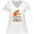 thumbnail image 3 of Inktastic October Favorite Color is Fall Women's Plus Size V-Neck T-Shirt, 3 of 5